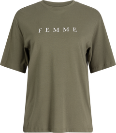 Vilja Ss Printed Tee - Olivine Bright White