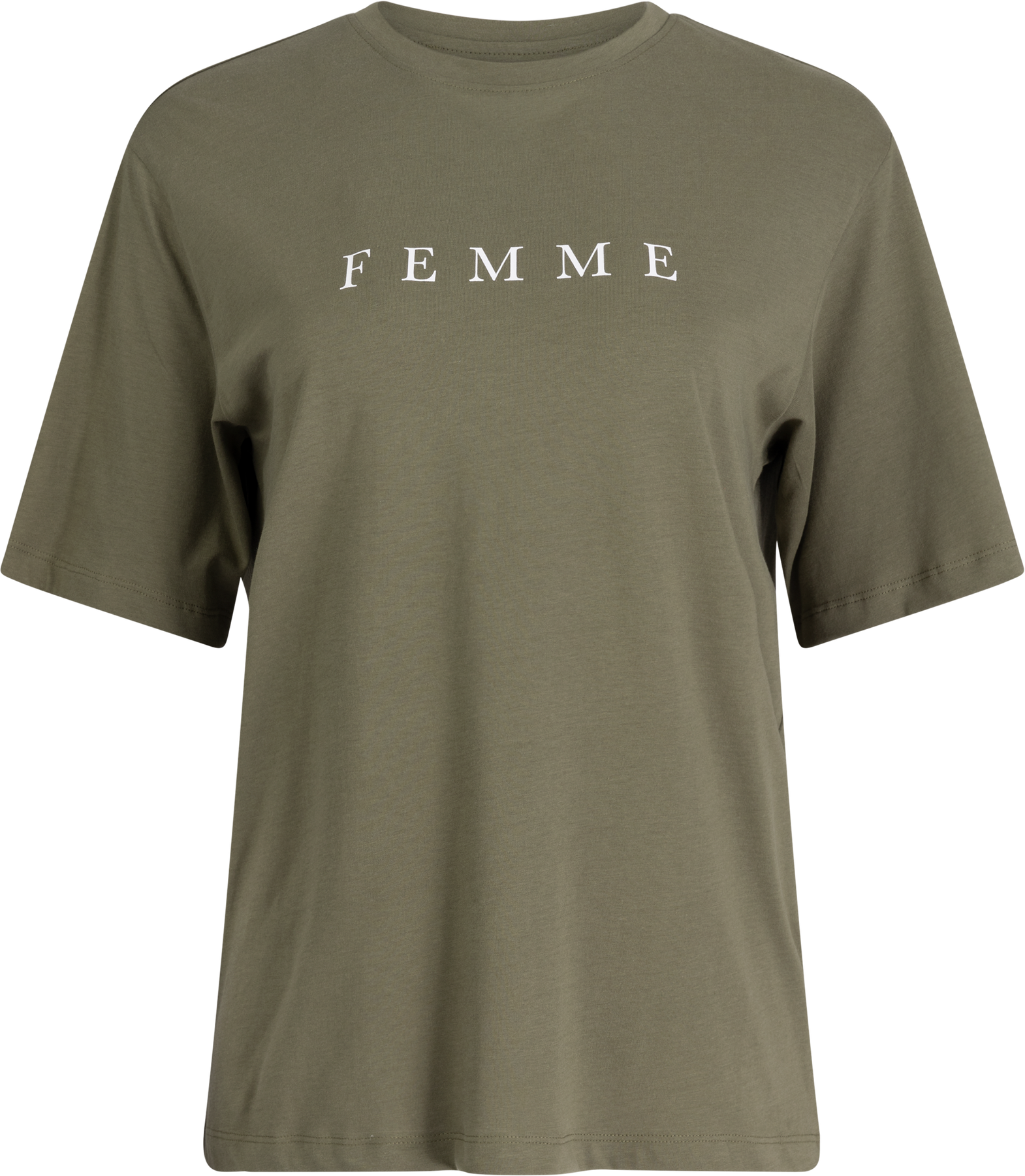 Vilja Ss Printed Tee - Olivine Bright White