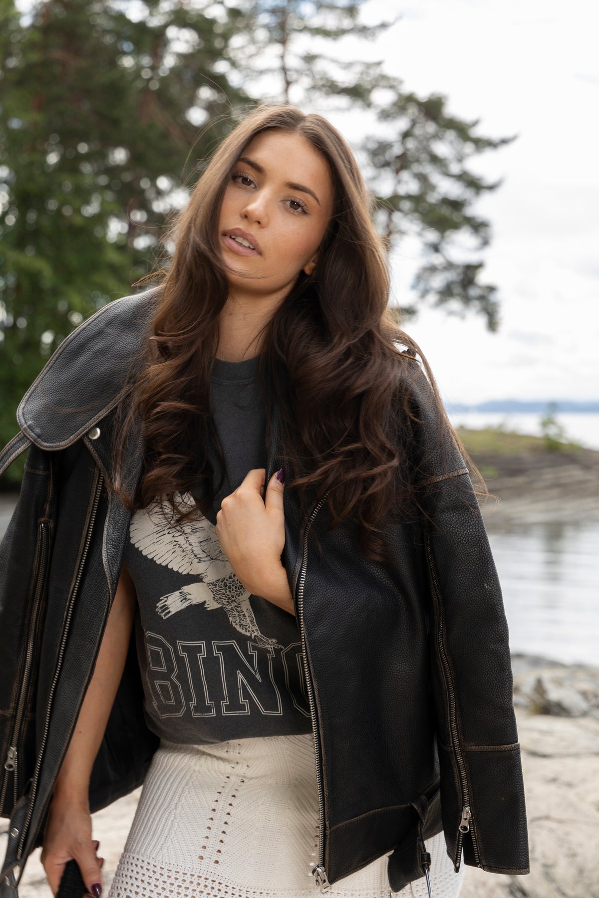 Lili Tee Retro Eagle - Washed Black