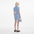 Jewel Button Knit Mini Dress - Blue