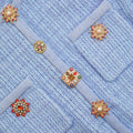 Jewel Button Knit Mini Dress - Blue