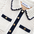 Crochet Collared Mini Dress - Cream