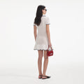 Crochet Collared Mini Dress - Cream