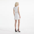 Diamante Bow Trim Mini Dress - White