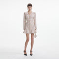 Pastel Boucle V-Neck Mini Dress - Multi