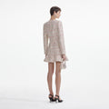 Pastel Boucle V-Neck Mini Dress - Multi