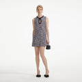 Boucle Embellished Mini Dress - Svart