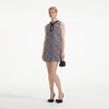 Boucle Embellished Mini Dress - Svart