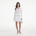 Knit Peplum Mini Dress - White