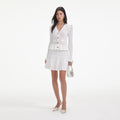 Knit Peplum Mini Dress - White