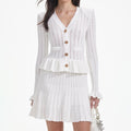 Knit Peplum Mini Dress - White