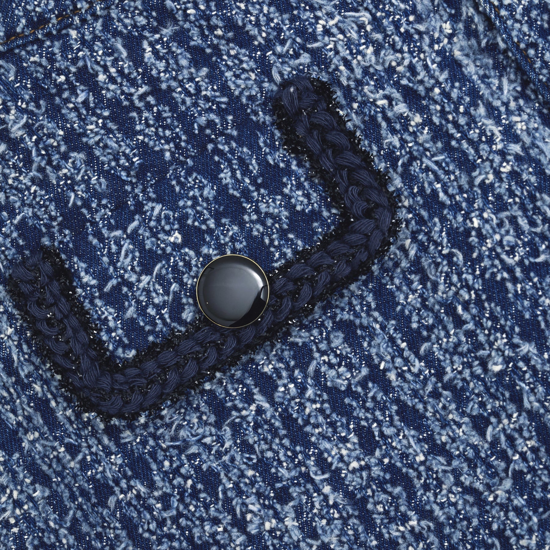 Textured Denim Jacket - Blue