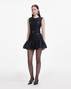 Taffeta Mini Dress - Navy