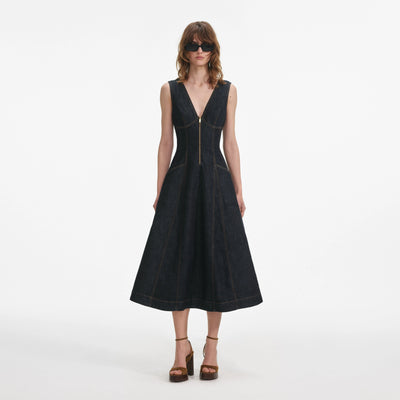 Denim Midi Dress - Indigo