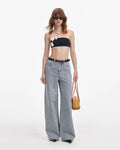 Diamante Bow Jeans - Ljusblå