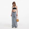 Diamante Bow Jeans - Ljusblå