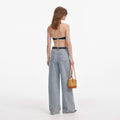 Diamante Bow Jeans - Ljusblå