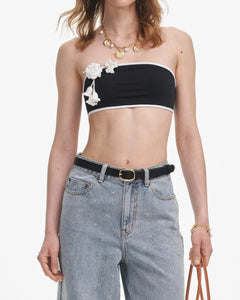 Diamante Bow Jeans - Light Blue