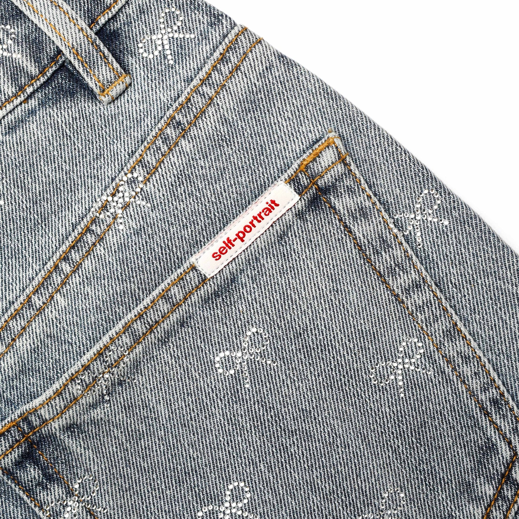 Diamante Bow Jeans - Ljusblå