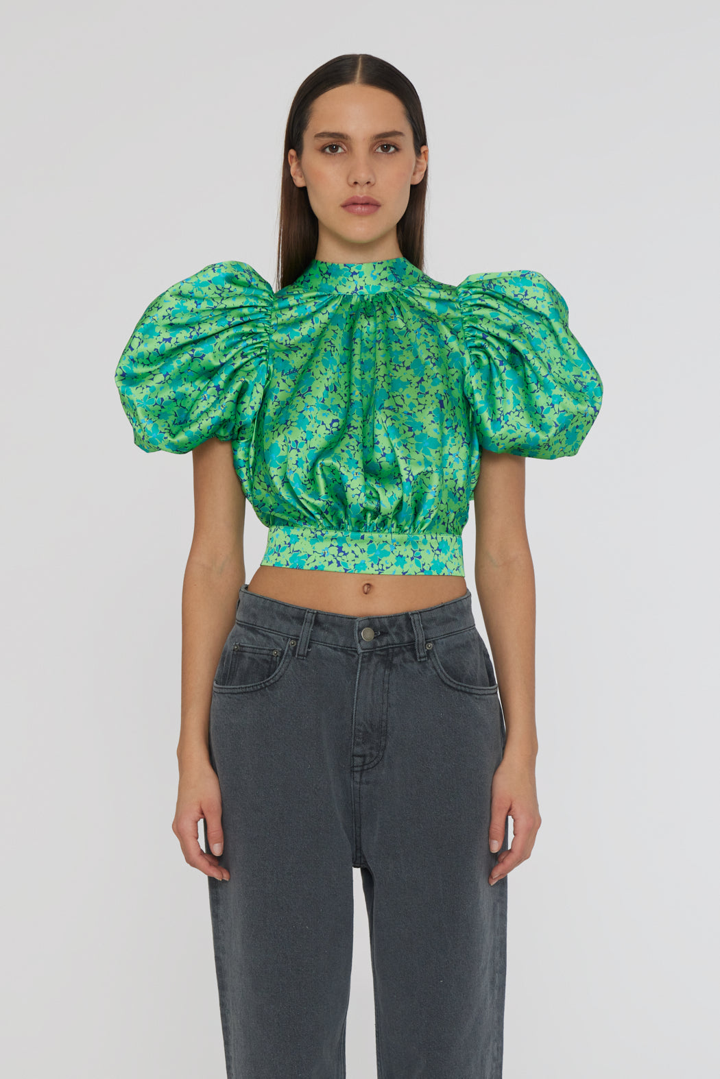 Puff Sleeve Top - Clematis Blue Comb.