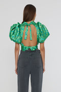 Puff Sleeve Top - Clematis Blue Comb.