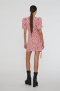 Jacquard Belted Dress - Fuchsia Pink Comb.