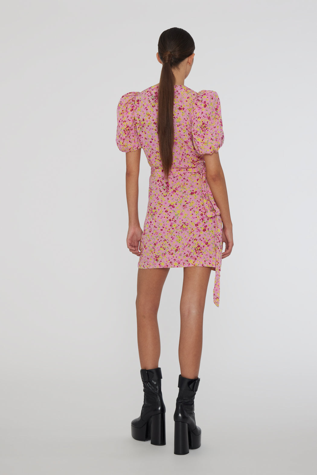 Jacquard Belted Dress - Fuchsia Pink Comb.