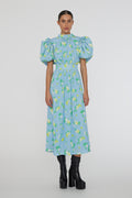 Jacquard Puffy Dress - Placid Blue Comb.