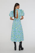 Jacquard Puffy Dress - Placid Blue Comb.