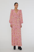 Jacquard Maxi Dress - Fuchsia Pink Comb.