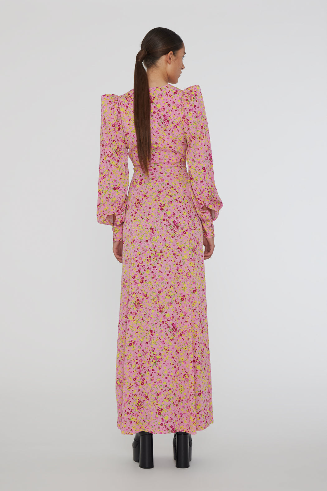 Jacquard Maxi Dress - Fuchsia Pink Comb.