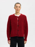 Lulu Ls stickad kort kofta - Equestrian Red Melange