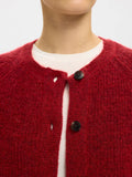 Lulu Ls stickad kort kofta - Equestrian Red Melange
