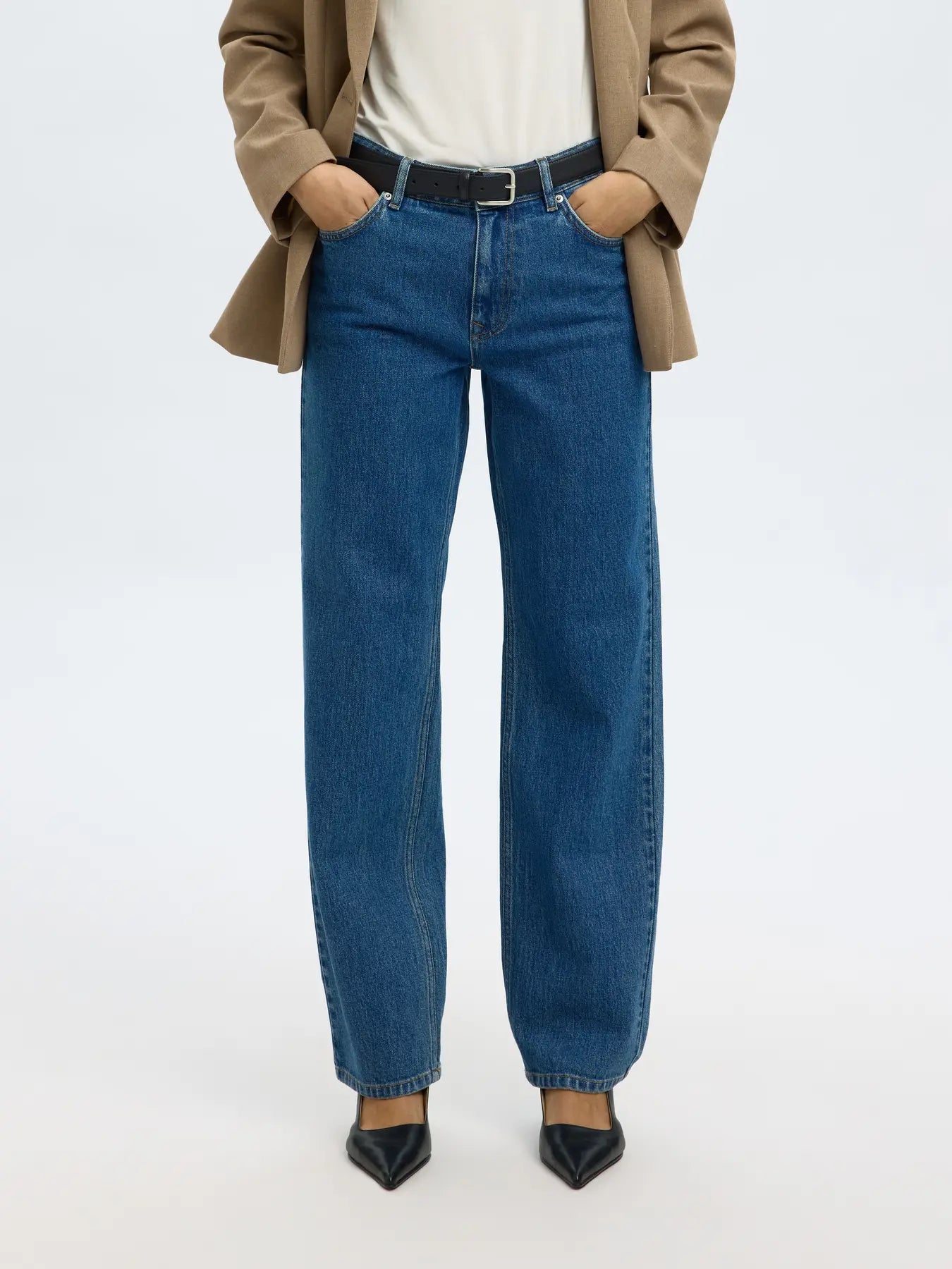 Straight Bea-Kori Mw Jeans - Medium Blue Denim
