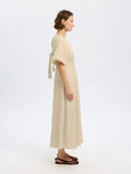 Maddie Ss Midi Dress B - Birch