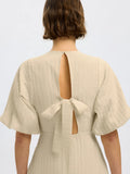 Maddie Ss Midi Dress B - Birch
