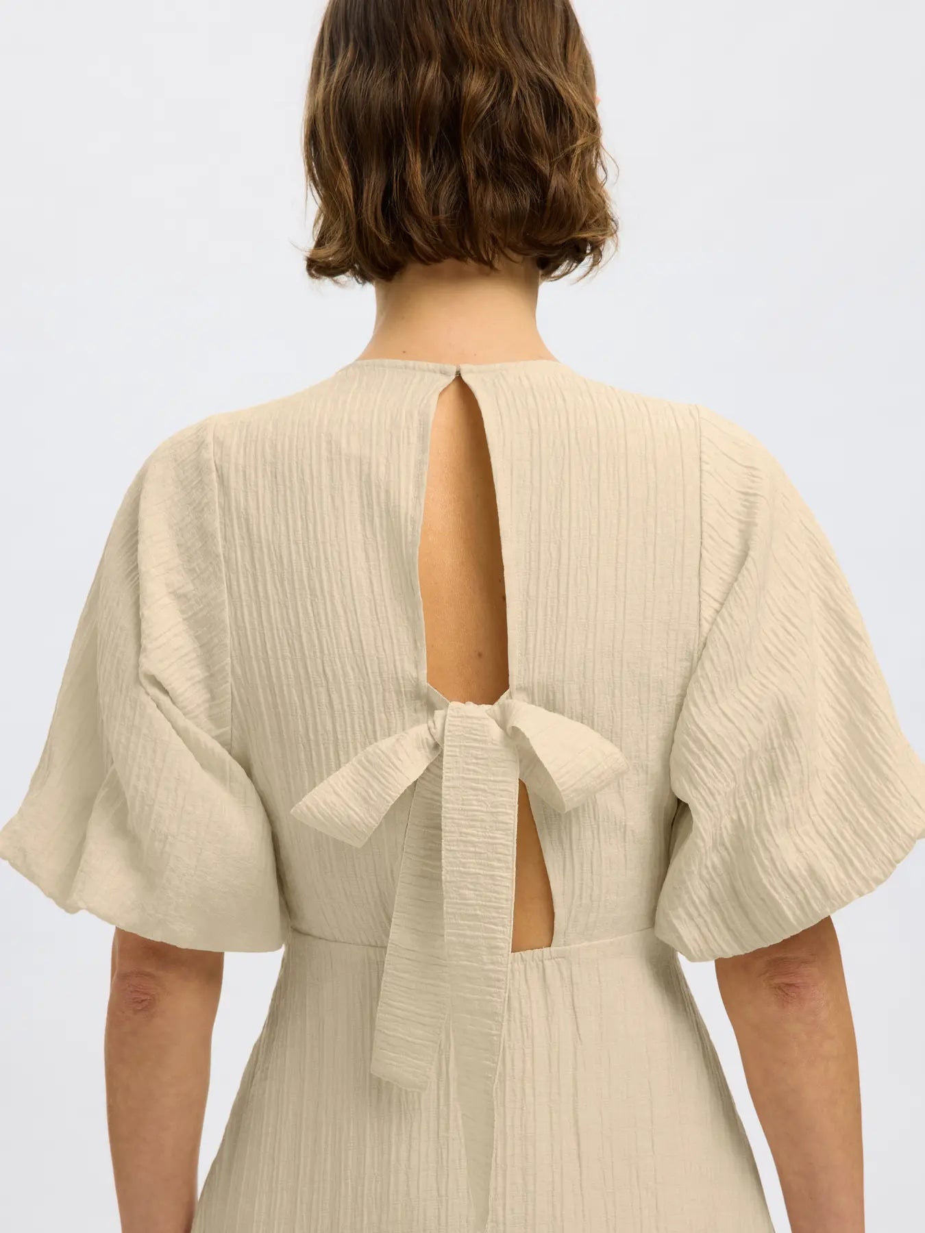 Maddie Ss Midi Dress B - Birch