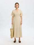 Maddie Ss Midi Dress B - Birch