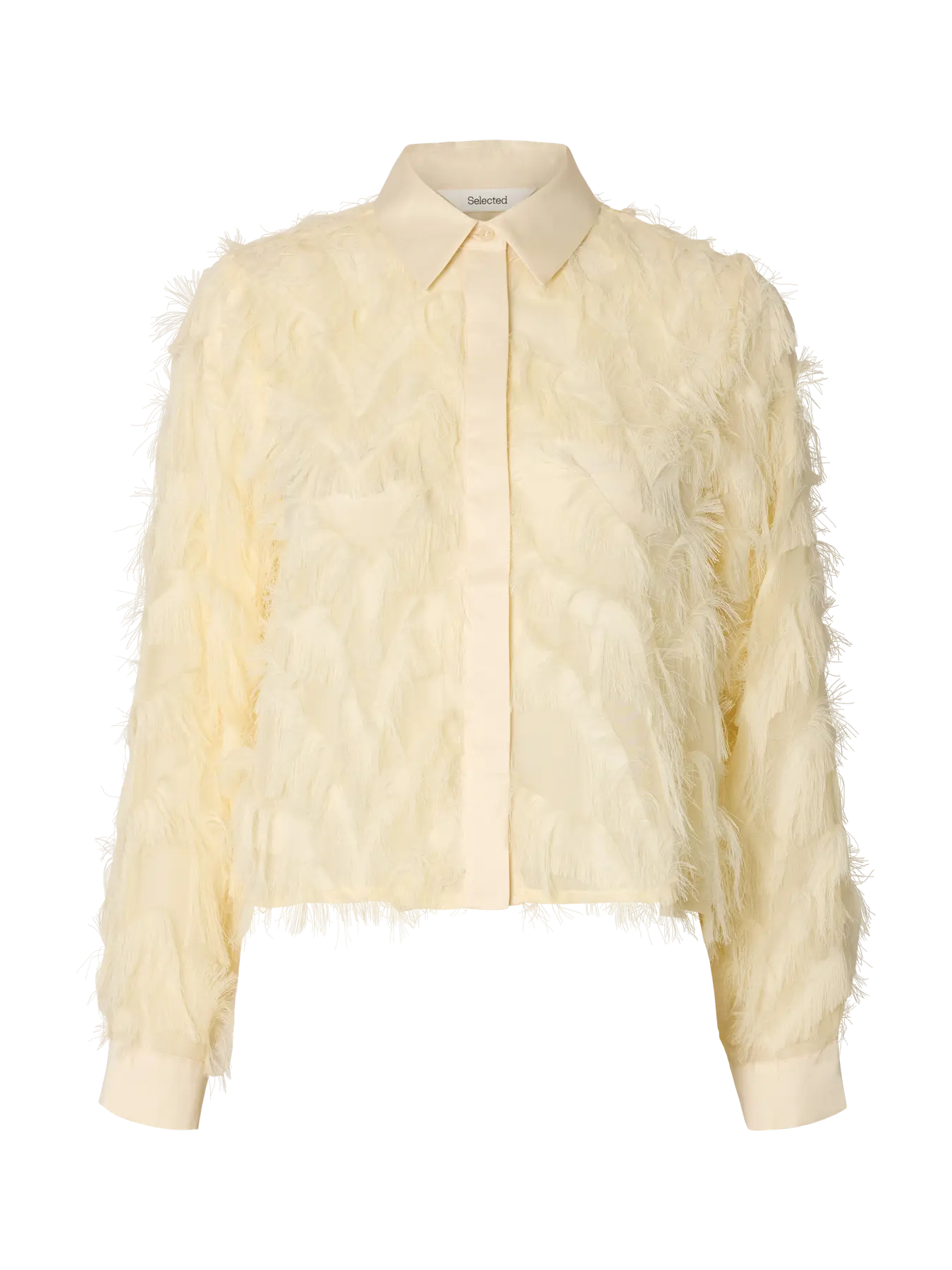Myline Ls Fluffy Cropped Skjorta - Angora