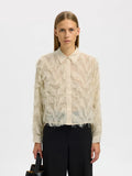 Myline Ls Fluffy Cropped Skjorta - Angora