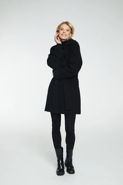 Wool Coat Mid - Black