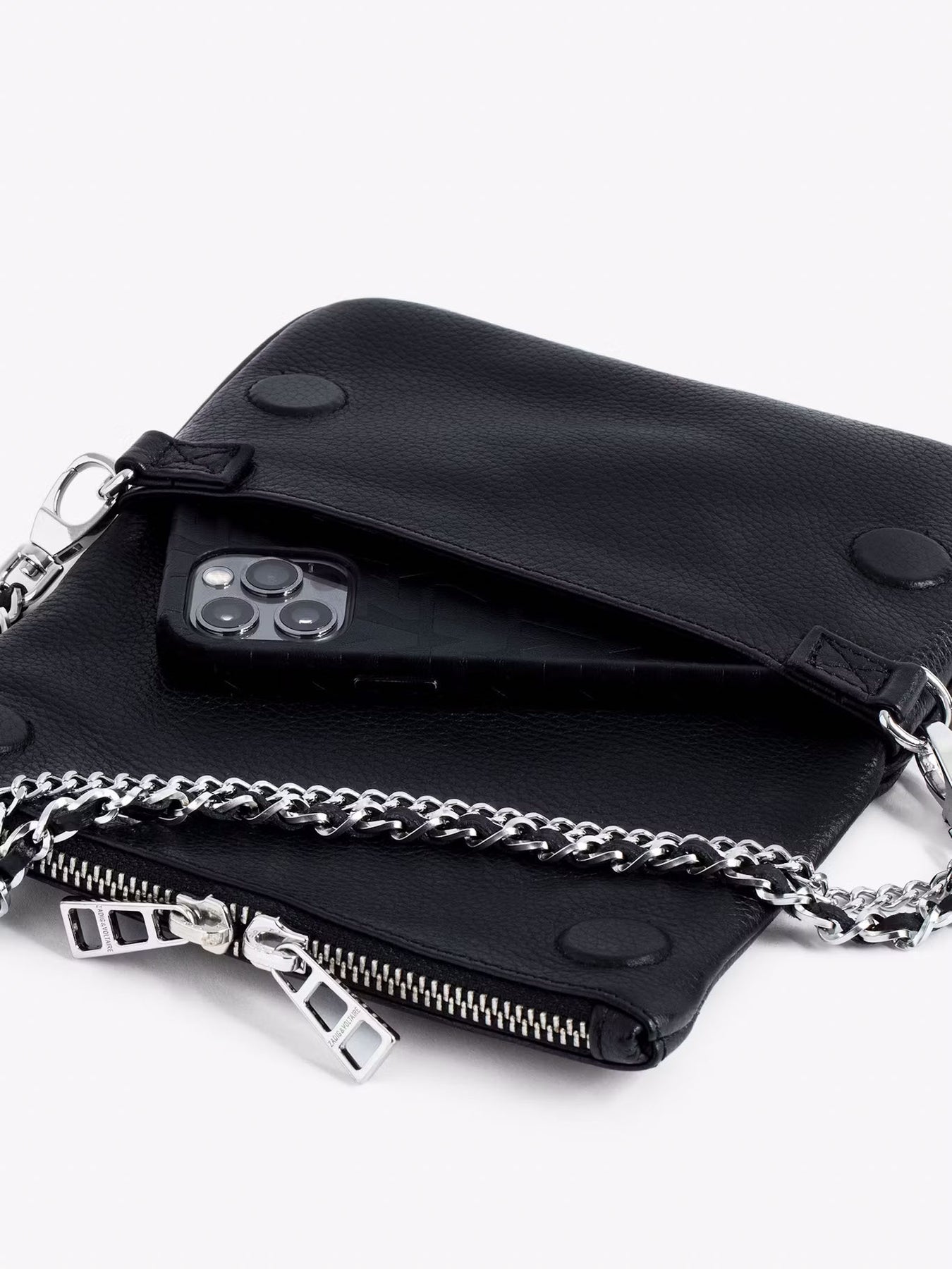 Zadig & Voltaire Rock Nano Grained Leather Väska - Svart