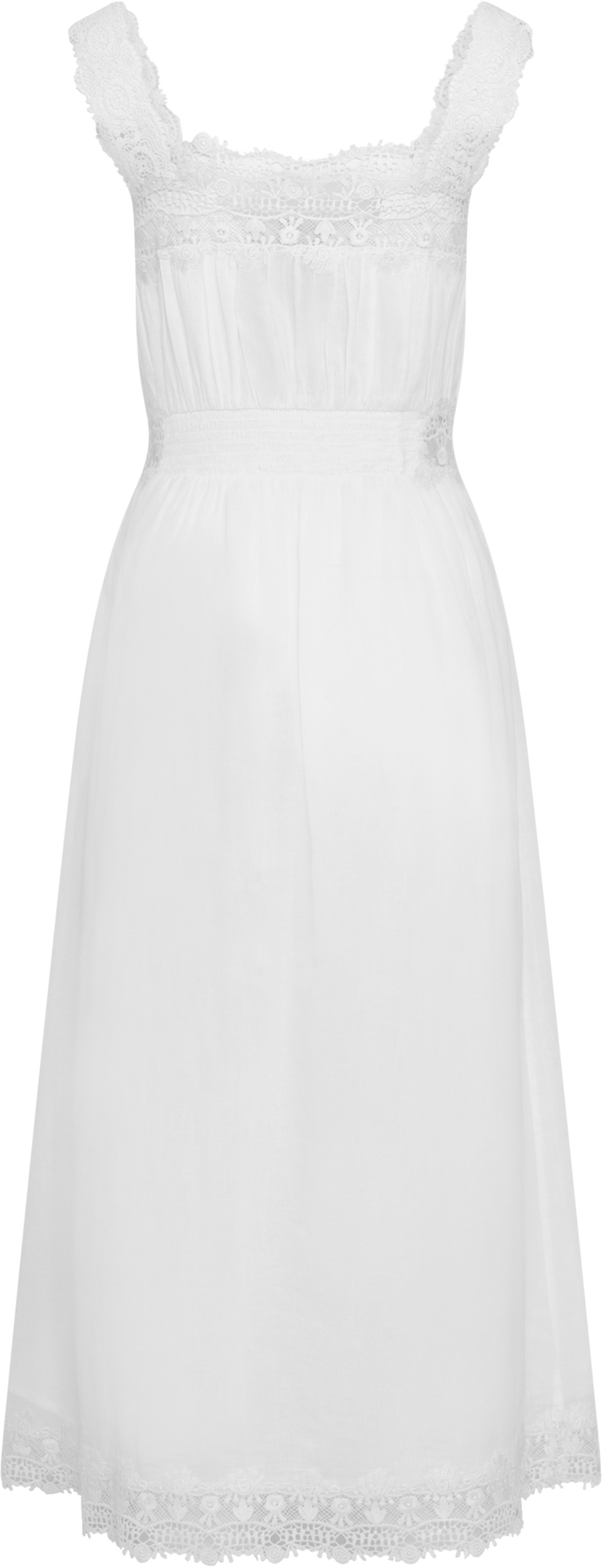 Evelyn Cotton Voile Dress - Vit