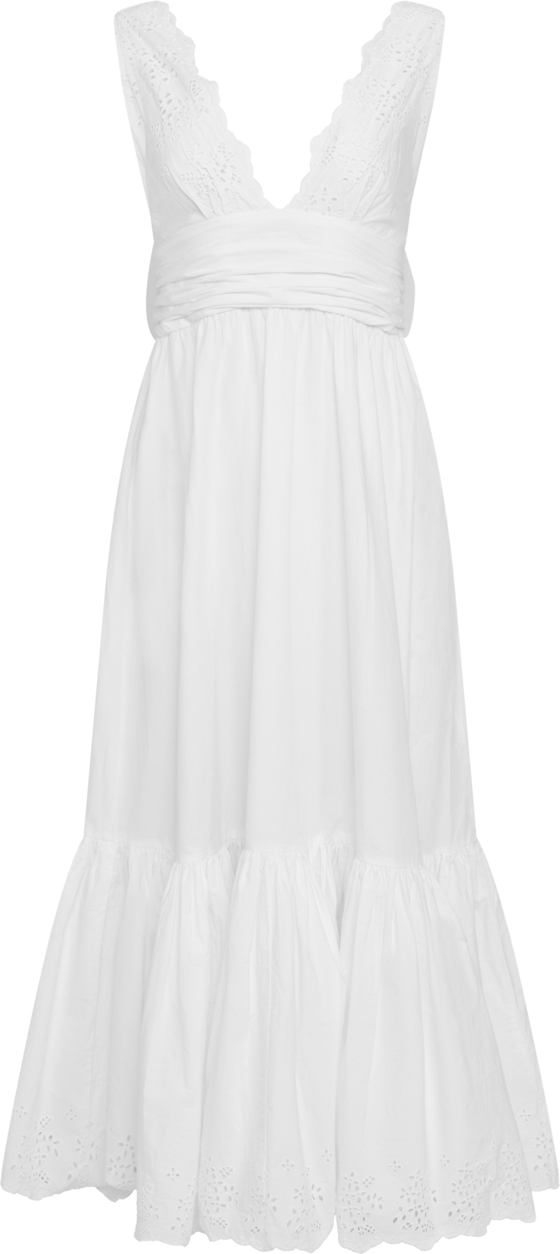 Elise Broderie Dress - Vit