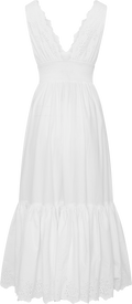 Elise Broderie Dress - Vit