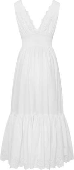 Elise Broderie Dress - White