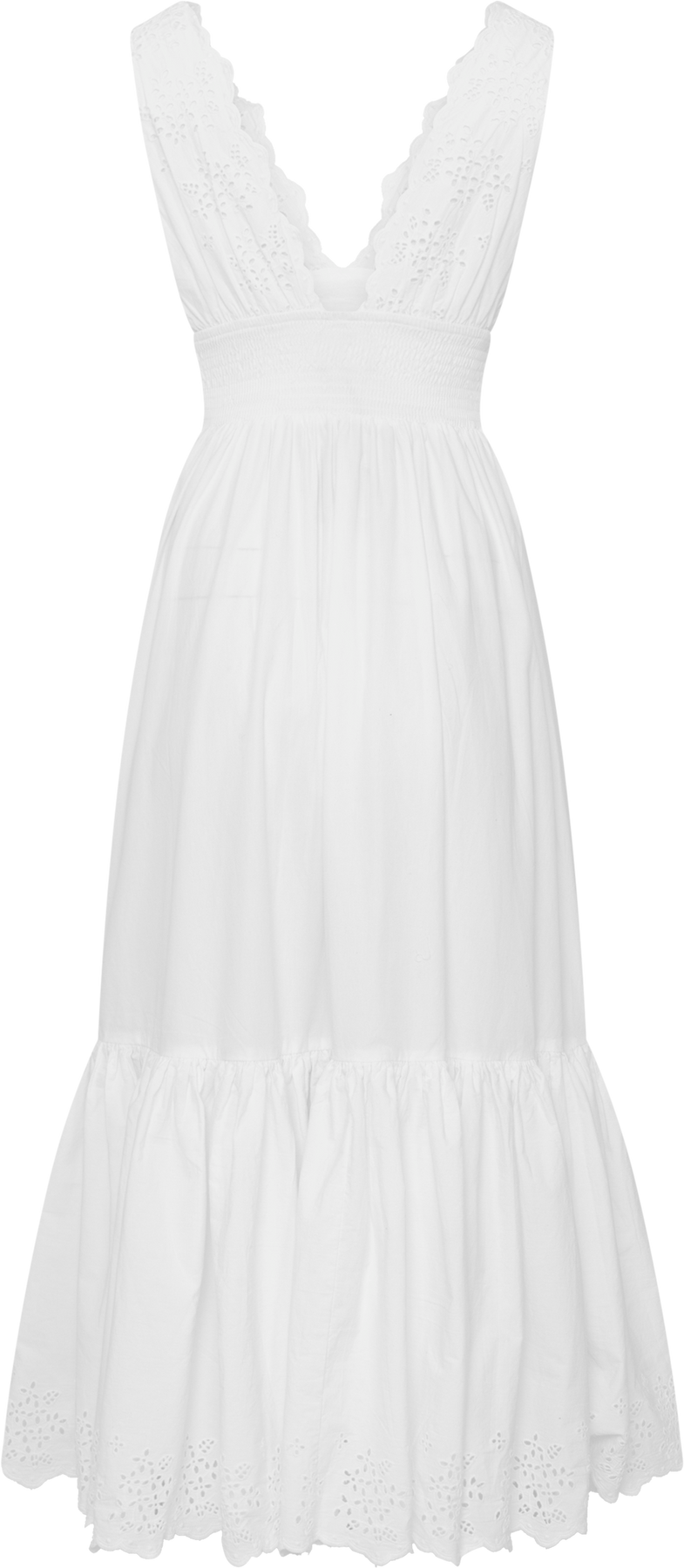 Elise Broderie Dress - Vit
