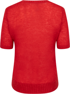 Mohair Blend Ss C-Neck - Ruby Red