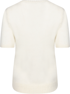 Mohair Blend Ss C-Neck - Cream