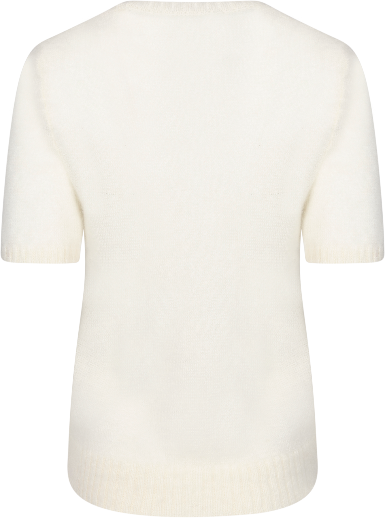 Mohair Blend Ss C-Neck - Krämvit